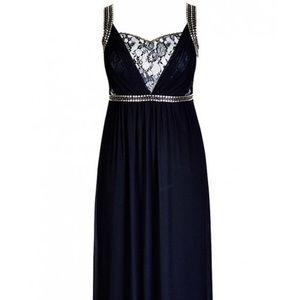 Lace trim maxi dress